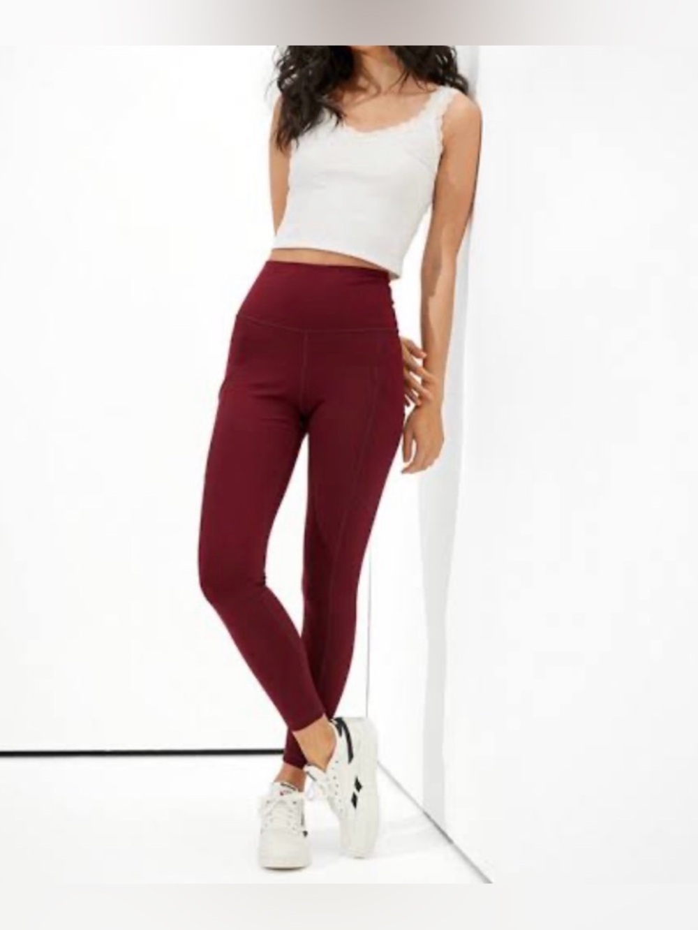 American Eagle Outfitters High-Waist Wine Leggings